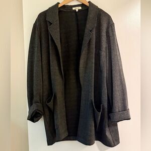 Madewell Women's Gray Jaquard Print Unstructured Open-Front Jacket LIKE NEW